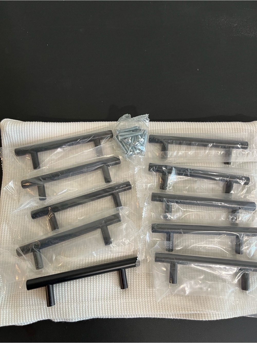 Matte Black T-Bar 3” (76mm)Cabinet Pulls - Set of 10